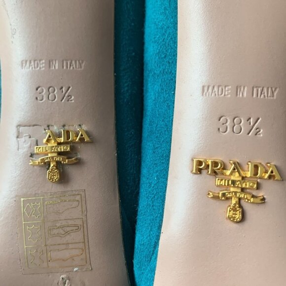 PRADA Milano Green Velvet Heels - Picture 9 of 12